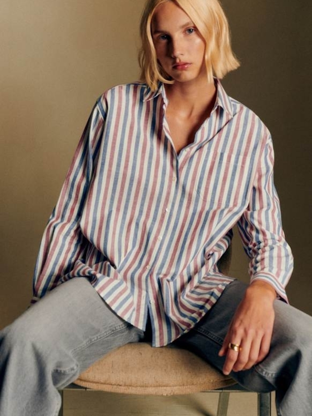 Chemise Max (Rayures Bleu Ecru)